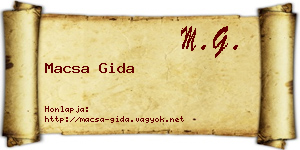 Macsa Gida névjegykártya